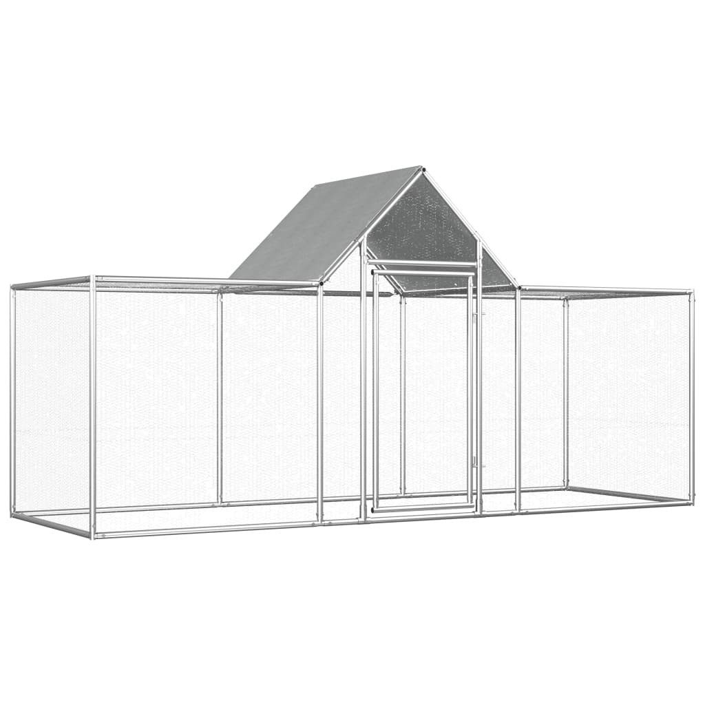 vidaXL Hühnerstall, Hühnerkäfig 3x1x1,5 m Verzinkter Stahl