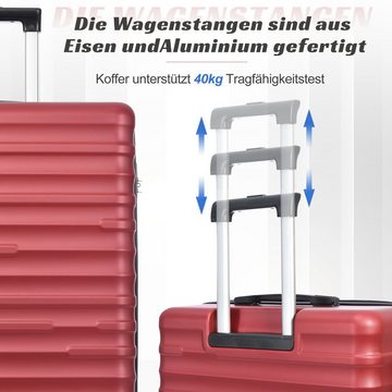 Ulife Hartschalen-Trolley Kabinenkoffer mit 4 Rollen Spinnerräder TSA-Schloss wasserdicht, 4 Rollen, M- 37*24,5*56,5cm