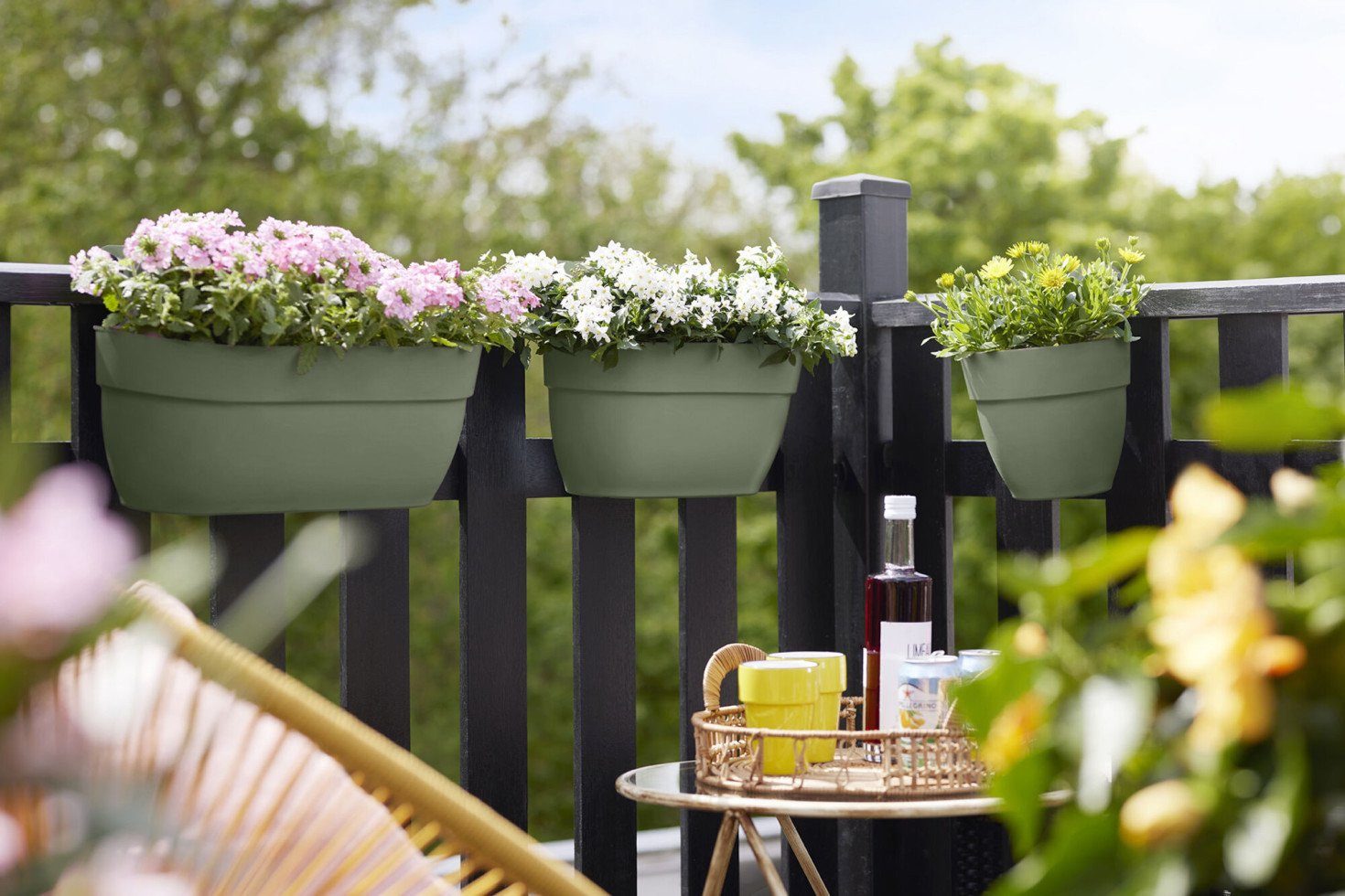 Elho Blumenkasten Elho Blumentopf zum Hängen Kunststoff grün 46 x