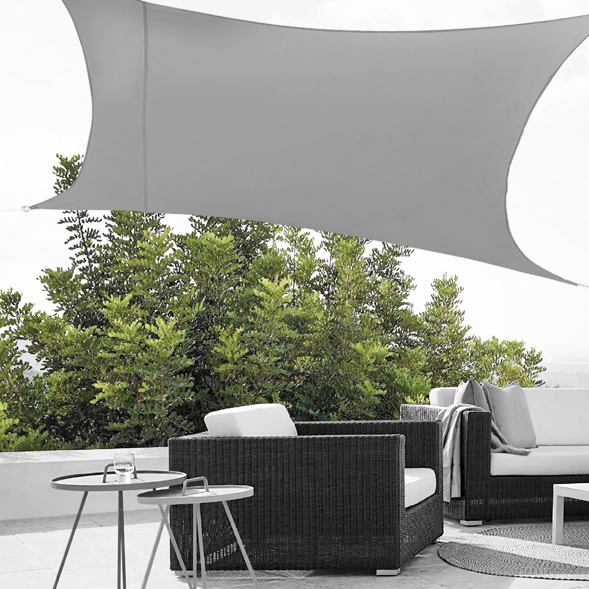 en.casa Sonnensegel, »Lerma« Sonnenschutz 200x300cm Hellgrau günstig online kaufen