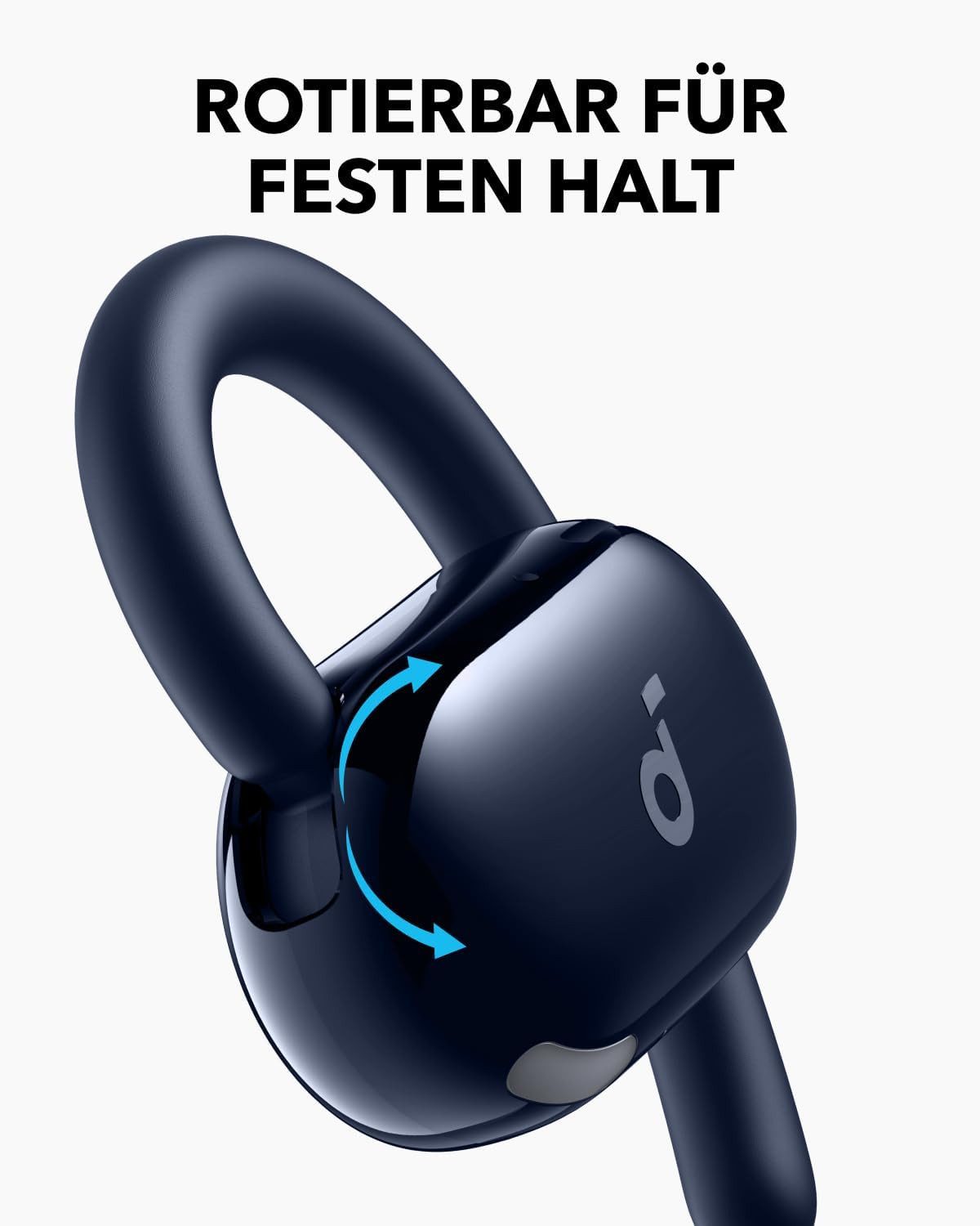 SoundCore by Anker V20i verstellbare Ohrhaken, BT 5.4 Open-Ear-Kopfhörer (Google Assistant, Siri, KI-gestützte Geräuschunterdrückung, BassUp™-Technologie)