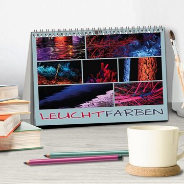 CALVENDO Wandkalender Leuchtfarben (Tischkalender 2025 DIN A5 quer), CALVENDO Monatskalender