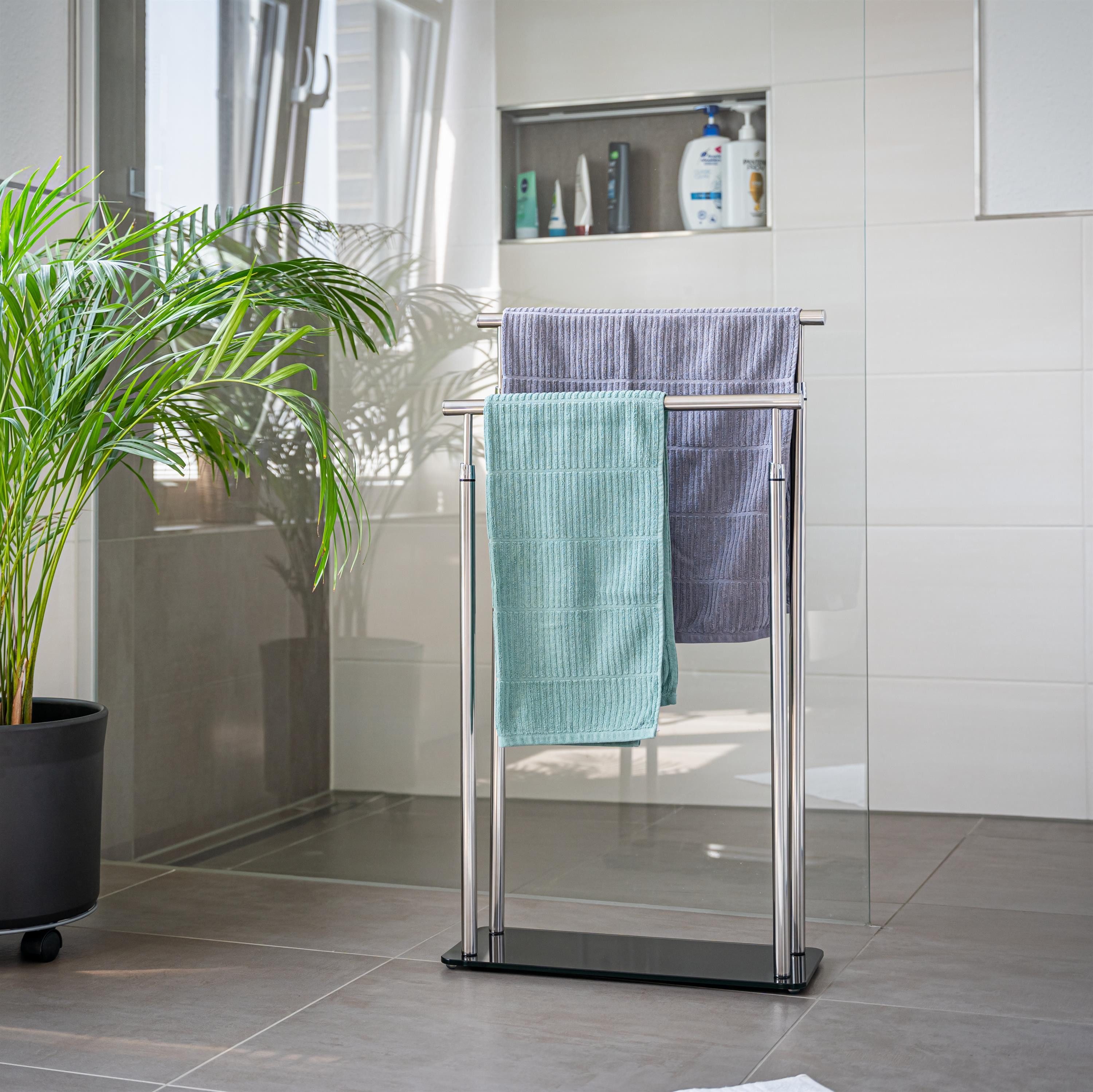 bremermann Handtuchhalter Stand-Handtuchhalter freistehend, 2 Stangen, Handtuchständer