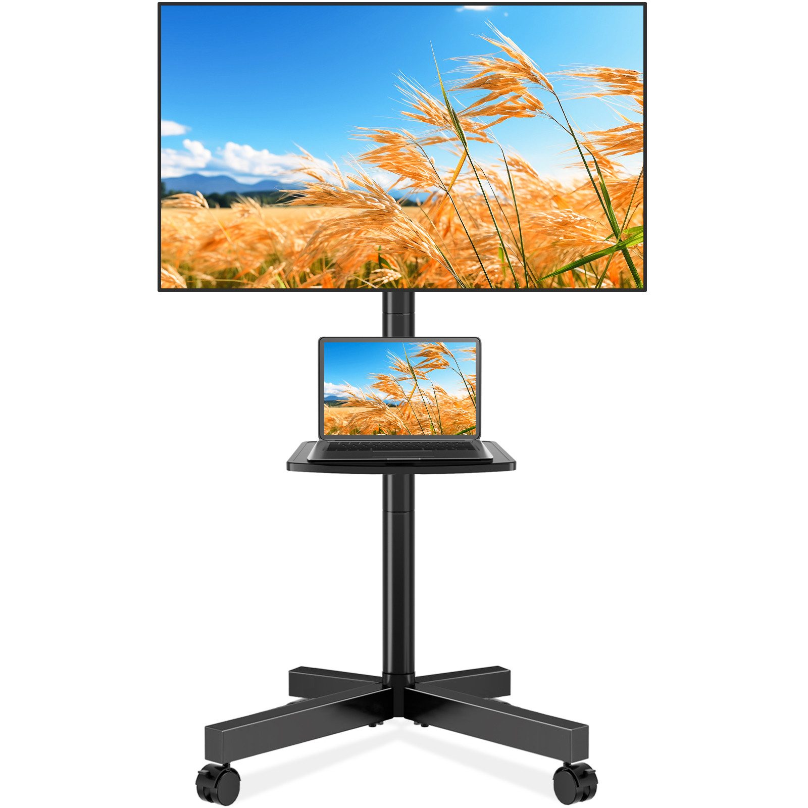 Rfiver TV-Ständer Rollbar für 23-60 Zoll Fernseher Höhenverstellbar Neigbar, (bis 60 Zoll, 1-tlg., Max. 40 KG VESA 400x400 mm)