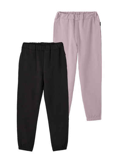 Name It Sweatpants Mädchen Jogginghose 2er-Set Basic Sweat Pants NKFSWEAT (2-tlg) 5506 in Schwarz-Pink