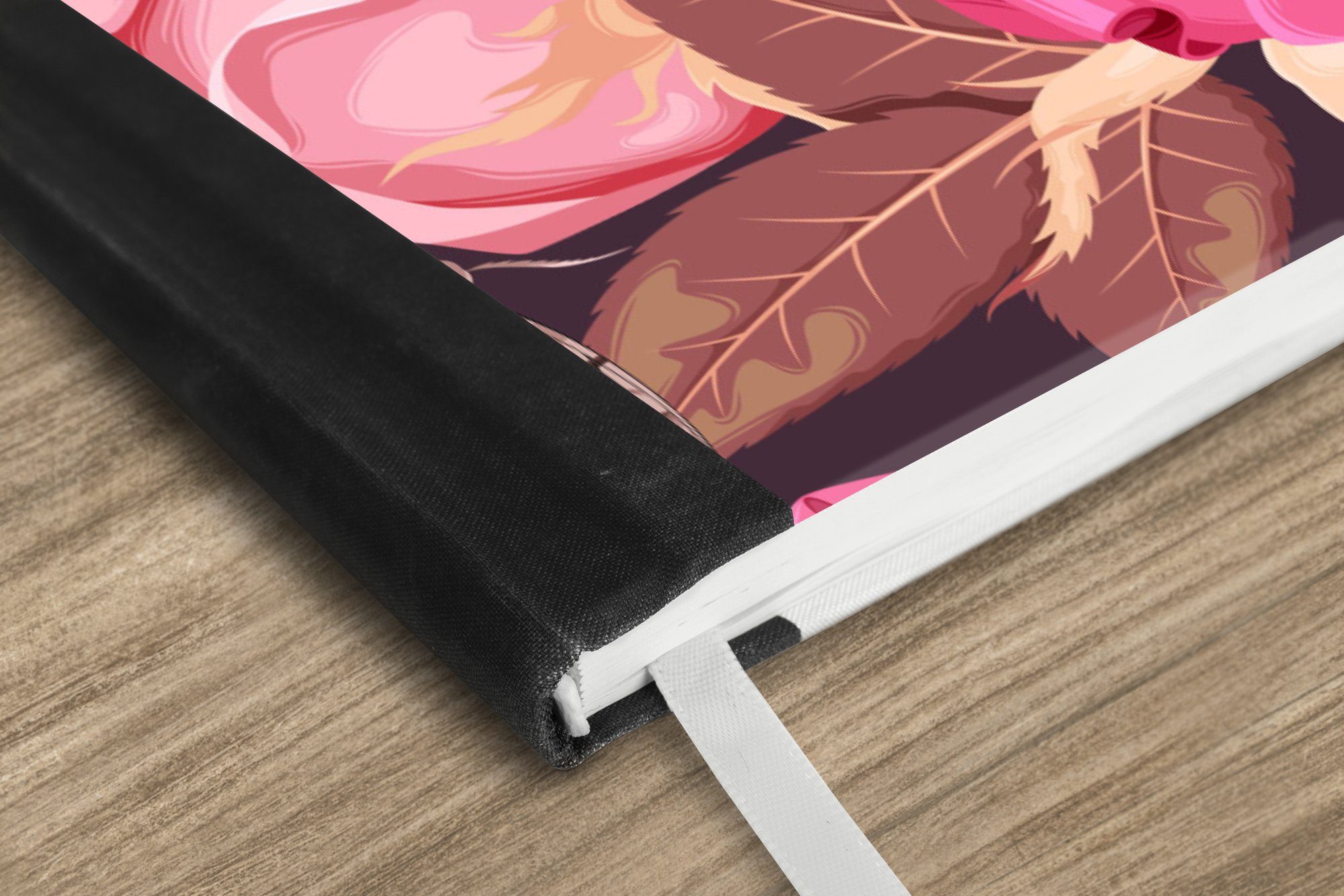 Thumbnail - MuchoWow Notizbuch Natur - Rosen - Schmetterlinge, Notebook, Notizblock a5, Tagebuch, Journal Liniert