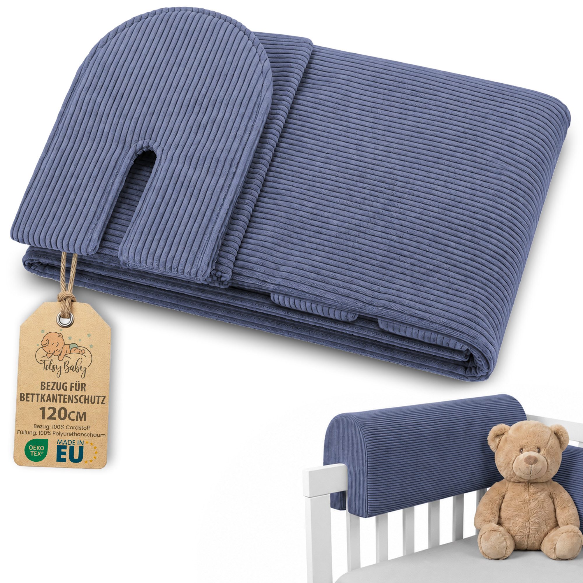 Totsy Baby Bettschutzgitter Bezug für Bettkantenschutz – Schutz für Kinderbett & Babybett