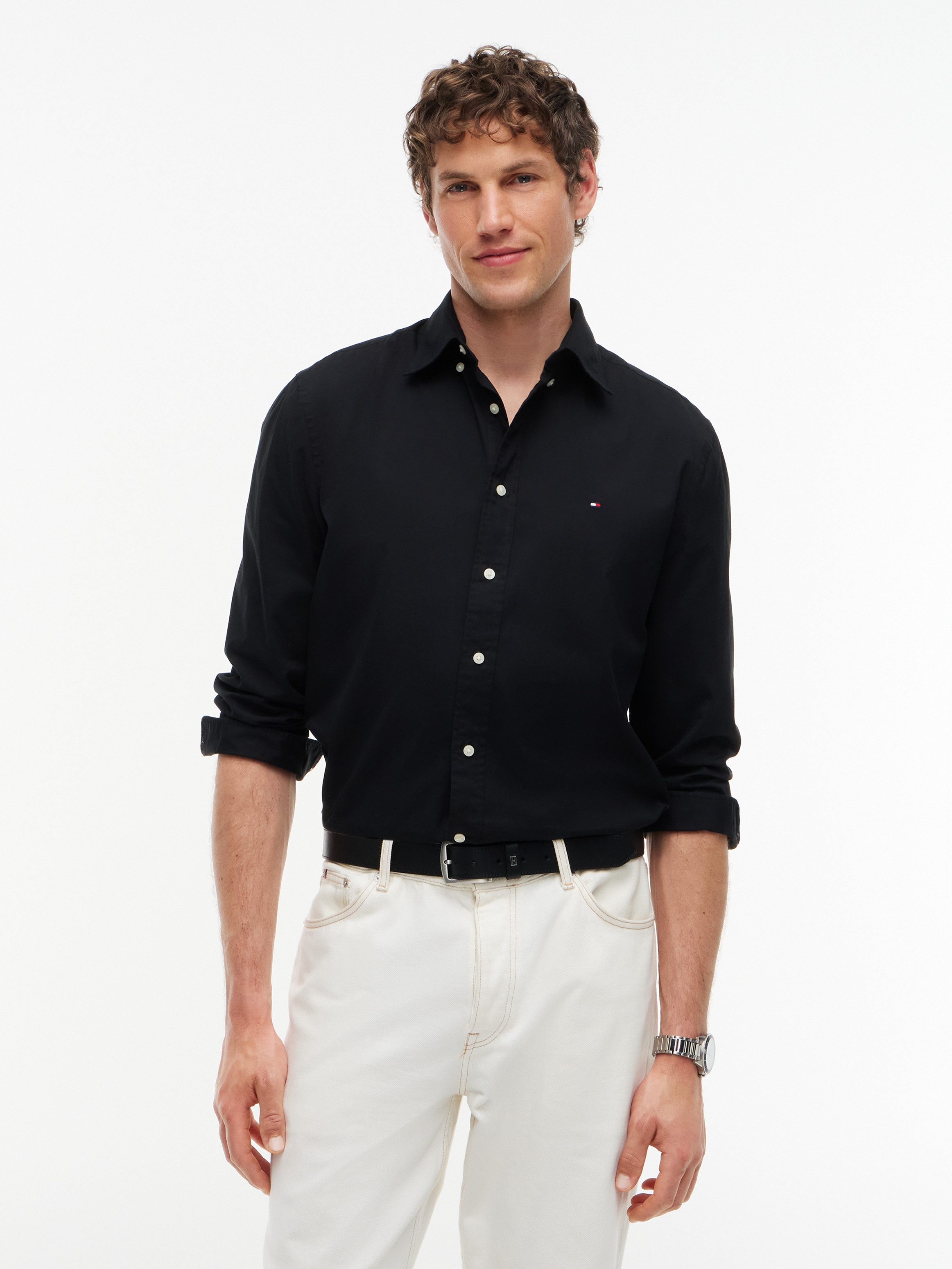 Tommy Hilfiger Langarmhemd CORE FLEX POPLIN SOLID Regular Fit SHIRT Regular Fit Flex Cotton