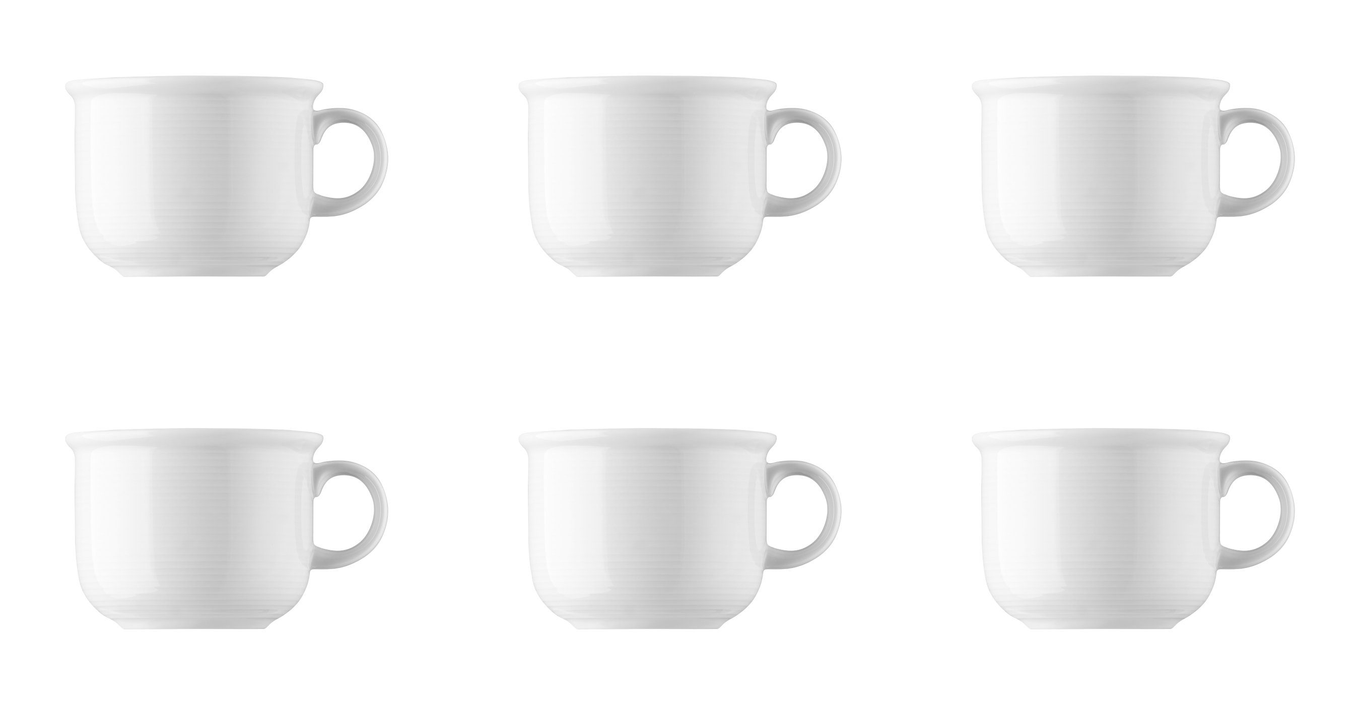 Thomas Porzellan Tasse Kaffee-Obertasse - TREND Weiß - 6 Stück, Porzellan, Porzellan, spülmaschinenfest und mikrowellengeeignet