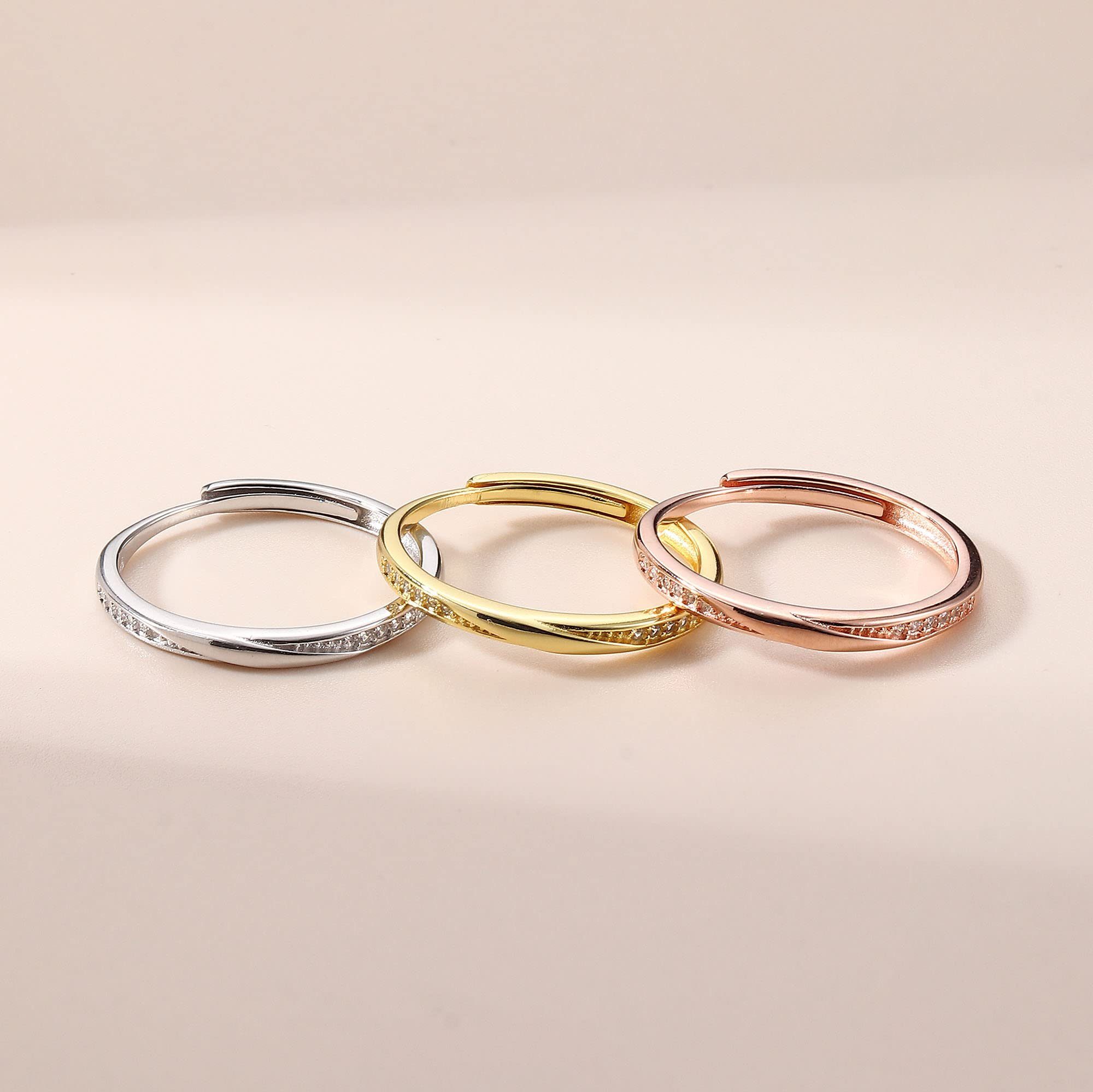 Frauen Mode Ring, POCHUMIDUU für Damen Verstellbarer Silber Fingerring aus Silberschmuck Sterlingsilber 925er Trend 925