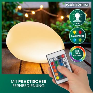 EASYmaxx LED Solarleuchte Stein Set flach 3-tlg.