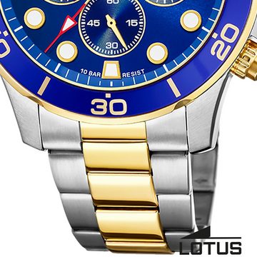 Lotus Quarzuhr Lotus Herrenuhr Excellent Armbanduhr, (Analoguhr), Herren Armbanduhr rund, groß (ca. 45mm), Edelstahl, Luxus