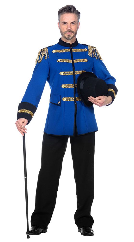 Kostüm Show Jacke blau schwarz gold hochwertig Herren