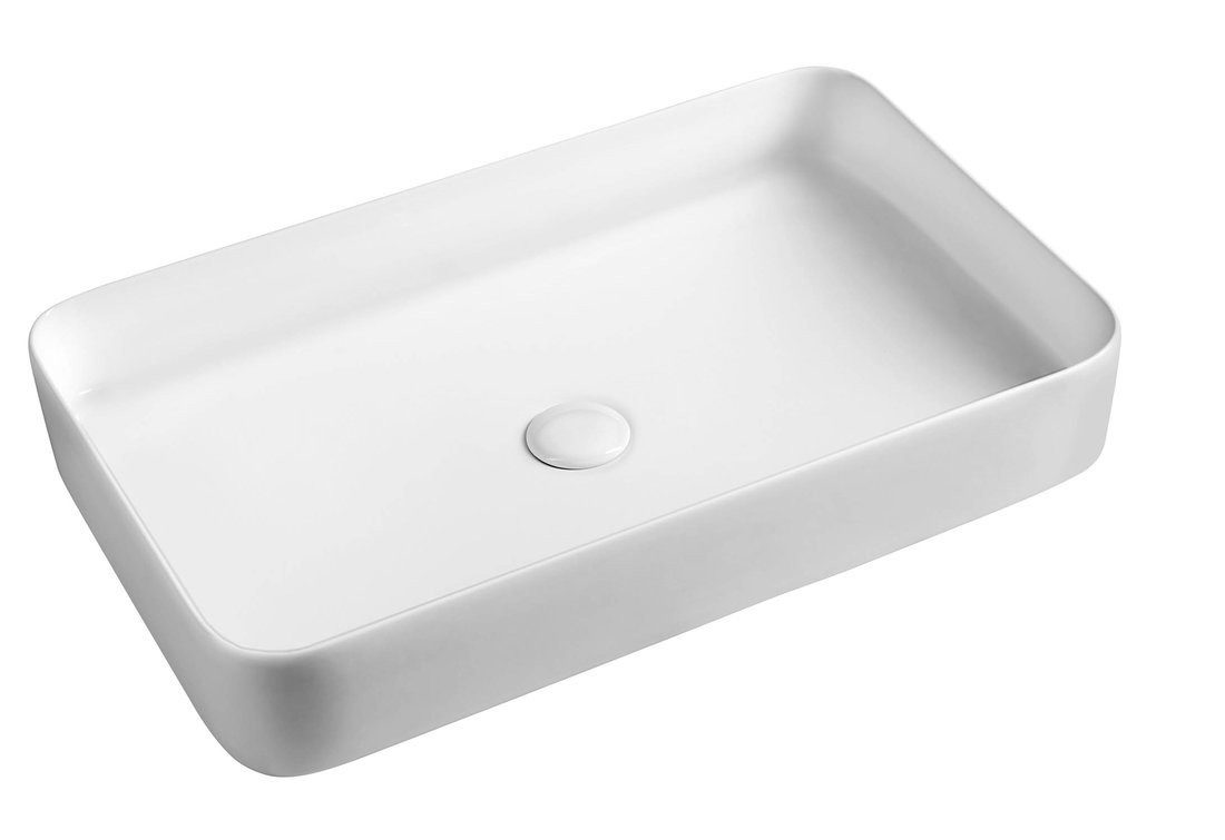 Sapho Waschtisch BLADE Keramik-Waschtisch zum Aufsetzen, 65x40cm, Weiß, Sapho-WH051