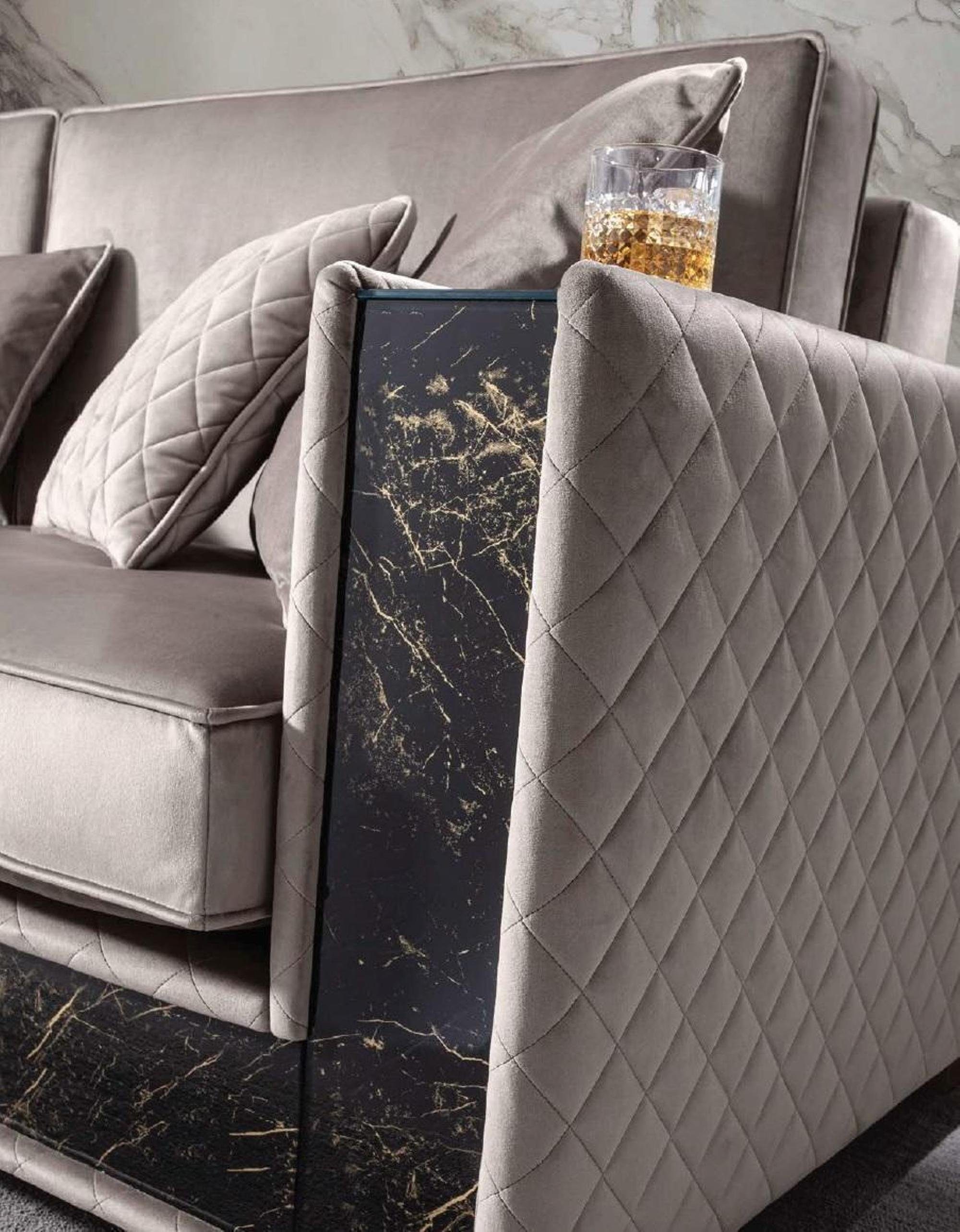 JVmoebel Sofa Luxuriöser Grau Neu, Sofa Made in Textilmöbel Zweisitzer Europe Modernes