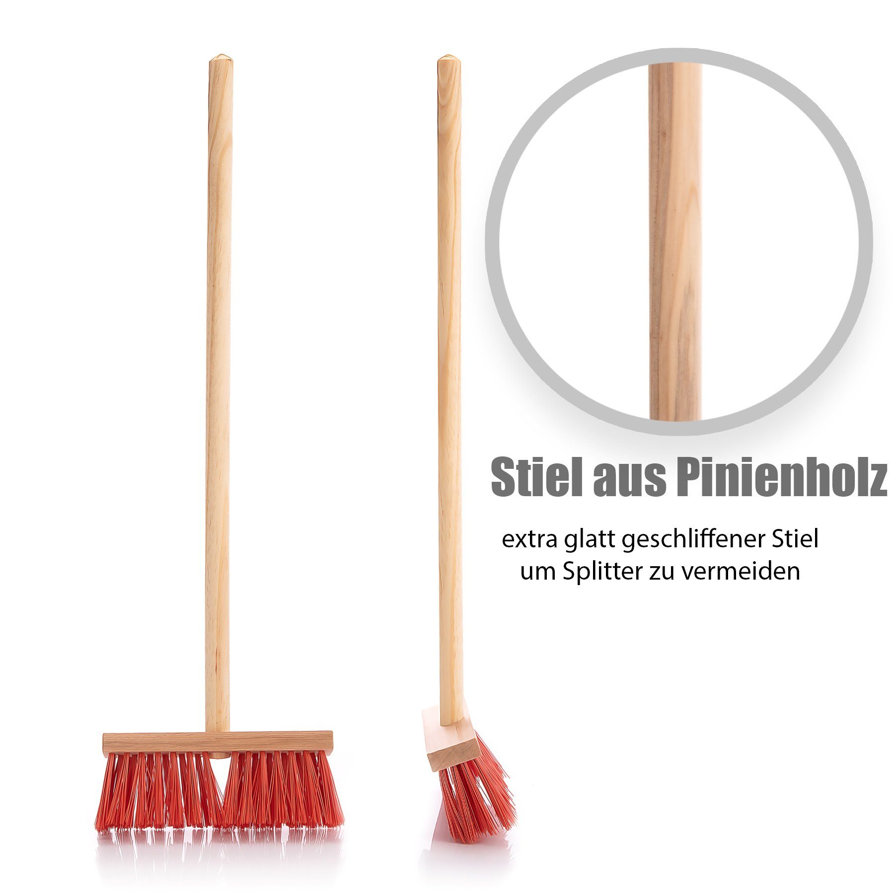 BigDean Kinder-Werkzeug-Set Kinder Besen Straßenbesen extra starken roten B günstig online kaufen