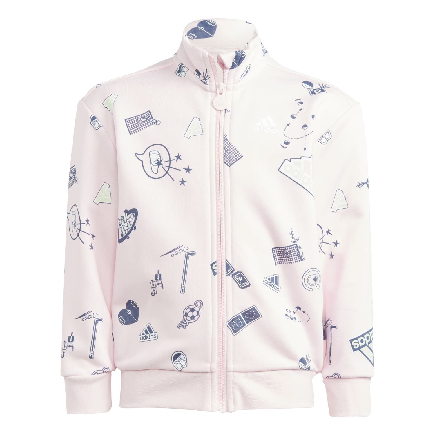 adidas Performance Trainingsanzug Brand Love (Baumwolle) pink/grau Mädchen