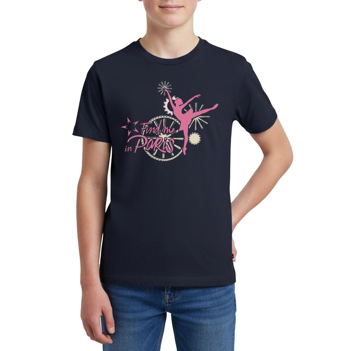 T-Shirt Find me in Paris Logo rosa Teenager Premium T-Shirt