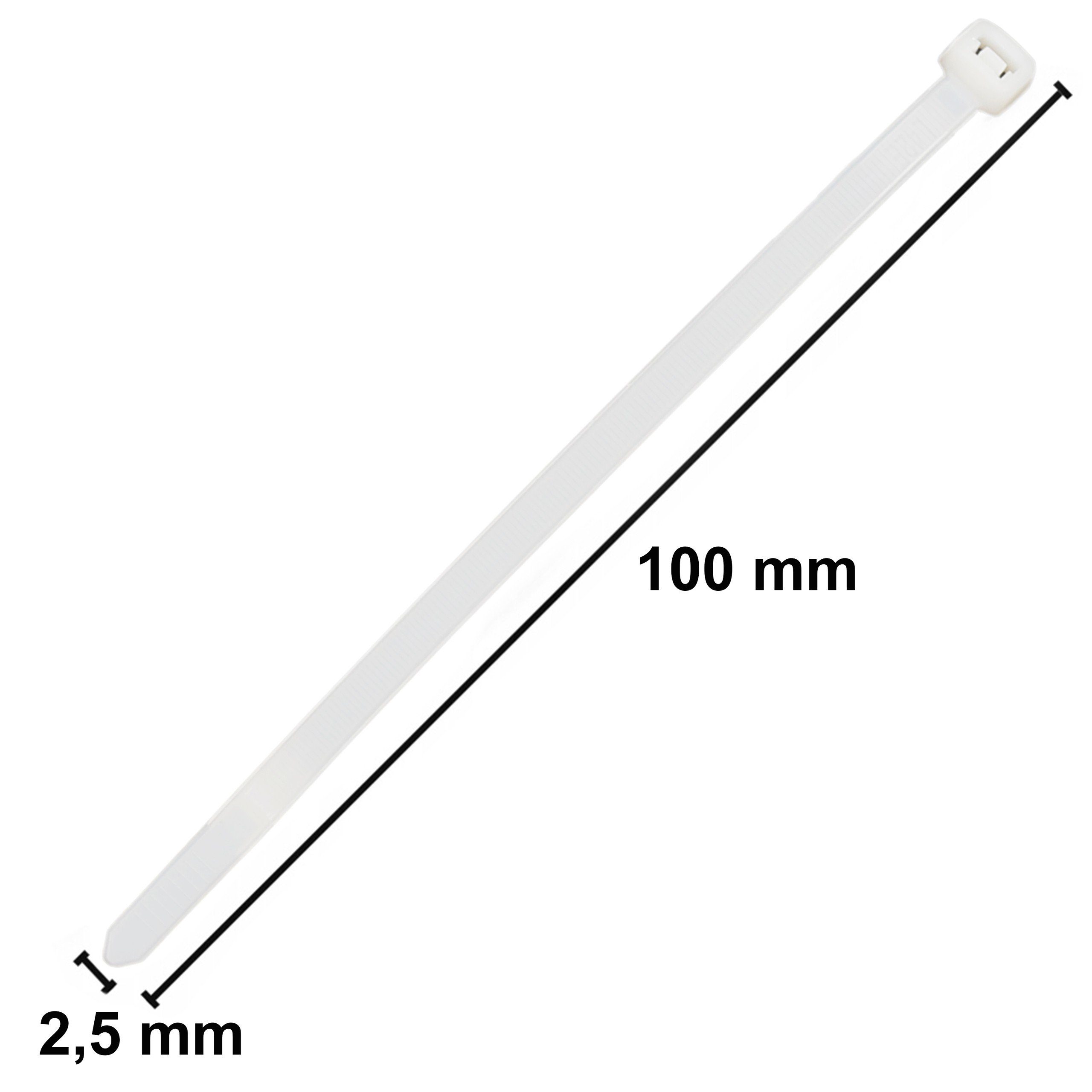Schwarz-weiße Polyamid-Kabelbinder 200 Stück – 100x2,5 Mm, Temperaturbeständig Bis 85°C