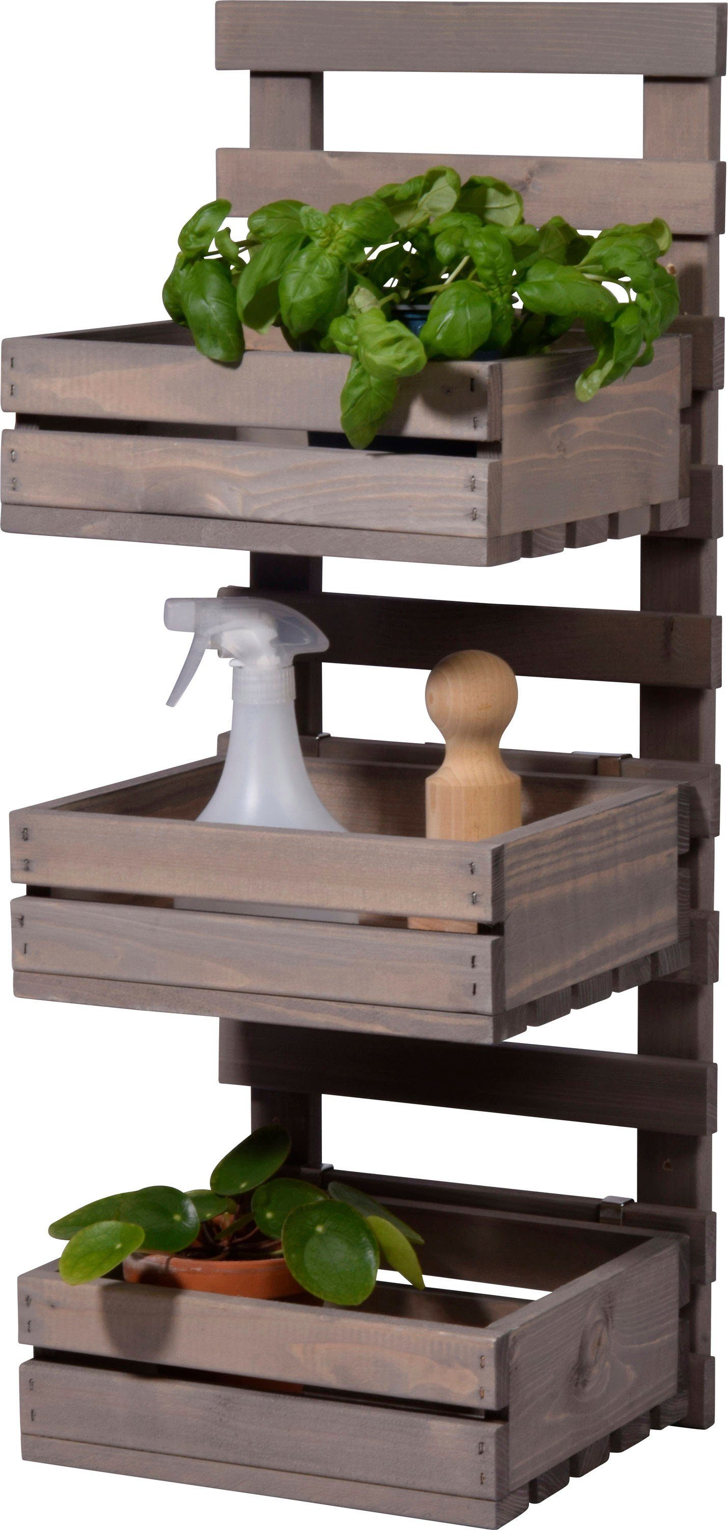 dobar Wandregal, flexibles 3-stufiges Wandregal, grau günstig online kaufen