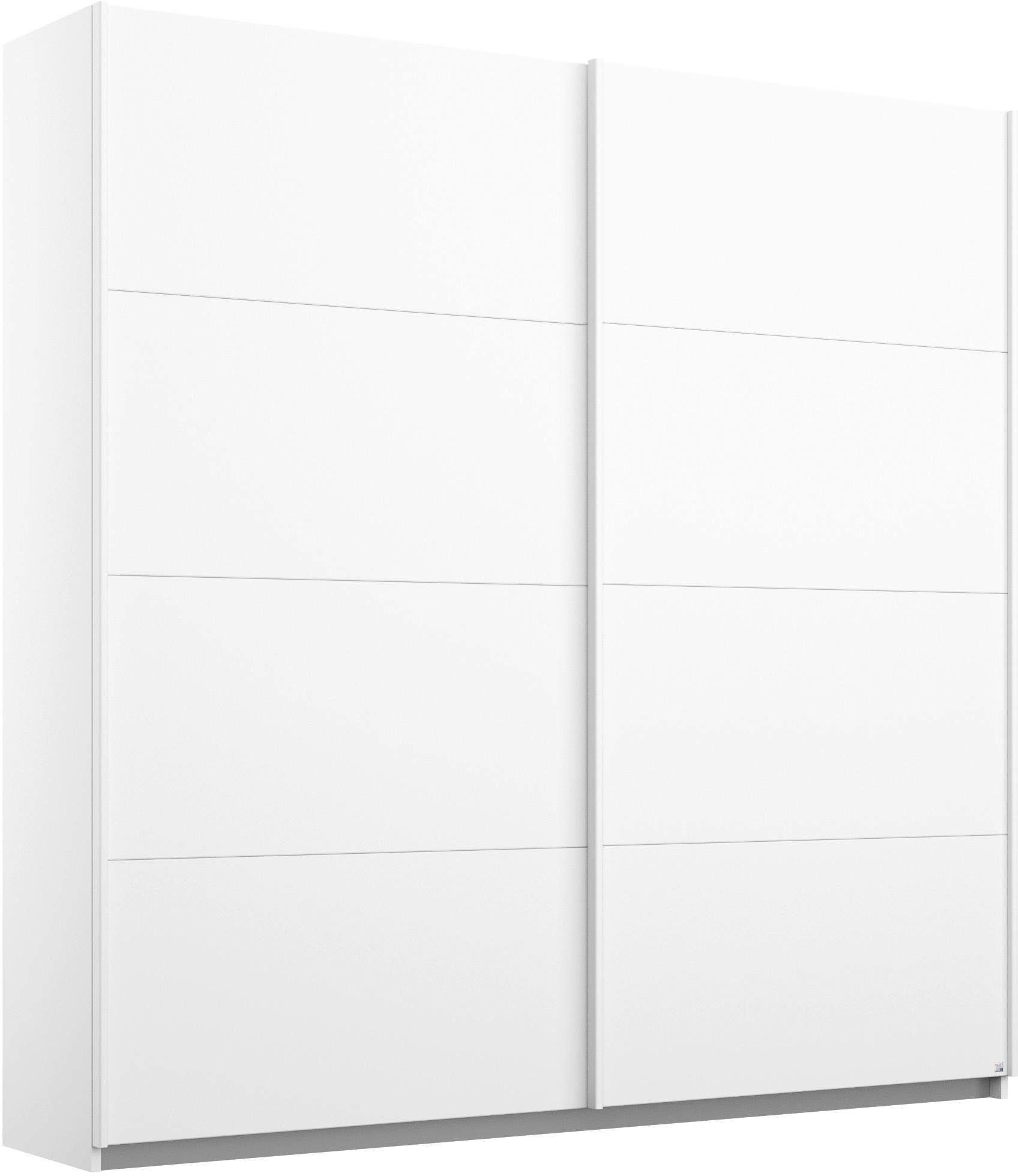 rauch Schwebetürenschrank Kleiderschrank Schrank Ankleide Garderobe Schlafzimmerschrank MEMPHIS (Breiten: 180/225/270 cm, Höhe 210 cm) mit Spiegel und Metallgriffleisten in Weiß MADE IN GERMANY