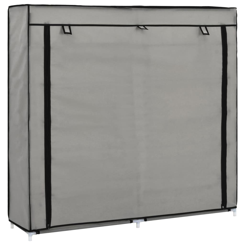 vidaXL Schuhschrank 115 x 28 x 110 cm Schuhschrank mit Abdeckung Grau 115x28x110 cm Stoff