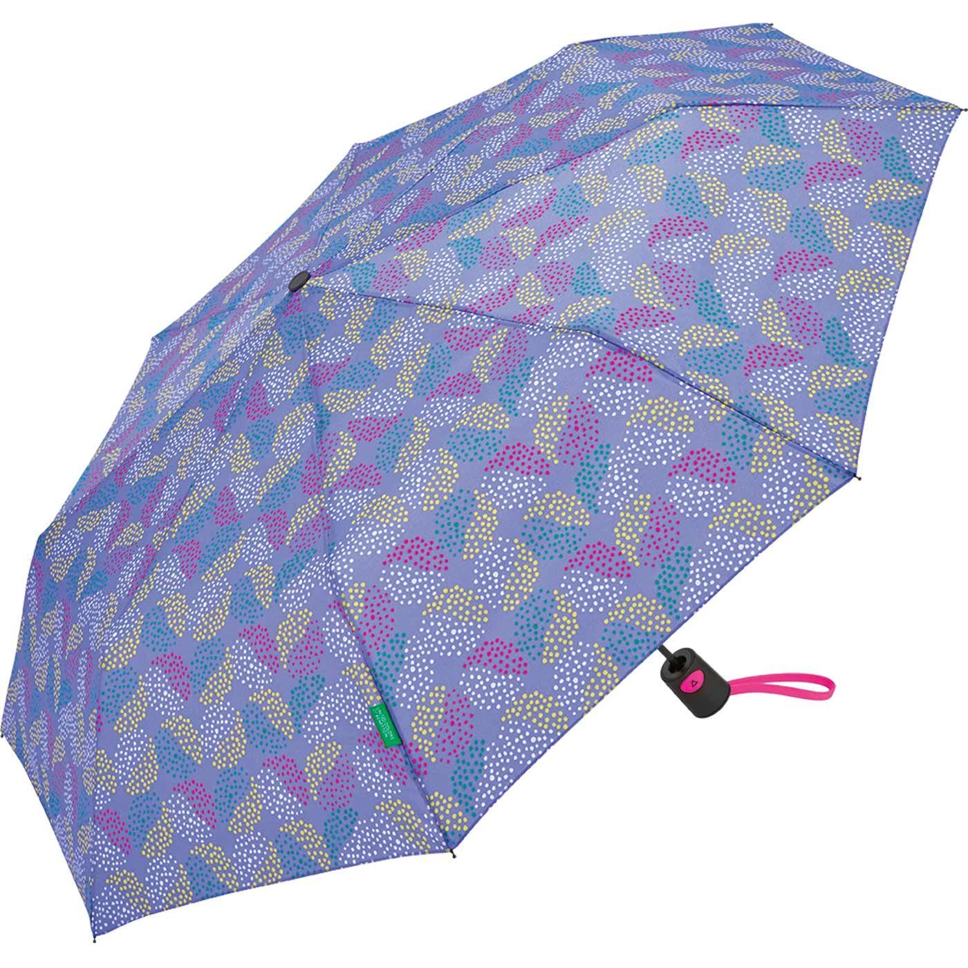 violett Dots Colors modernem Taschenregenschirm Benetton Mini Punkte-Kreise-Muster Auf-Automatik of periwinkle, United mit Pop deep - mit