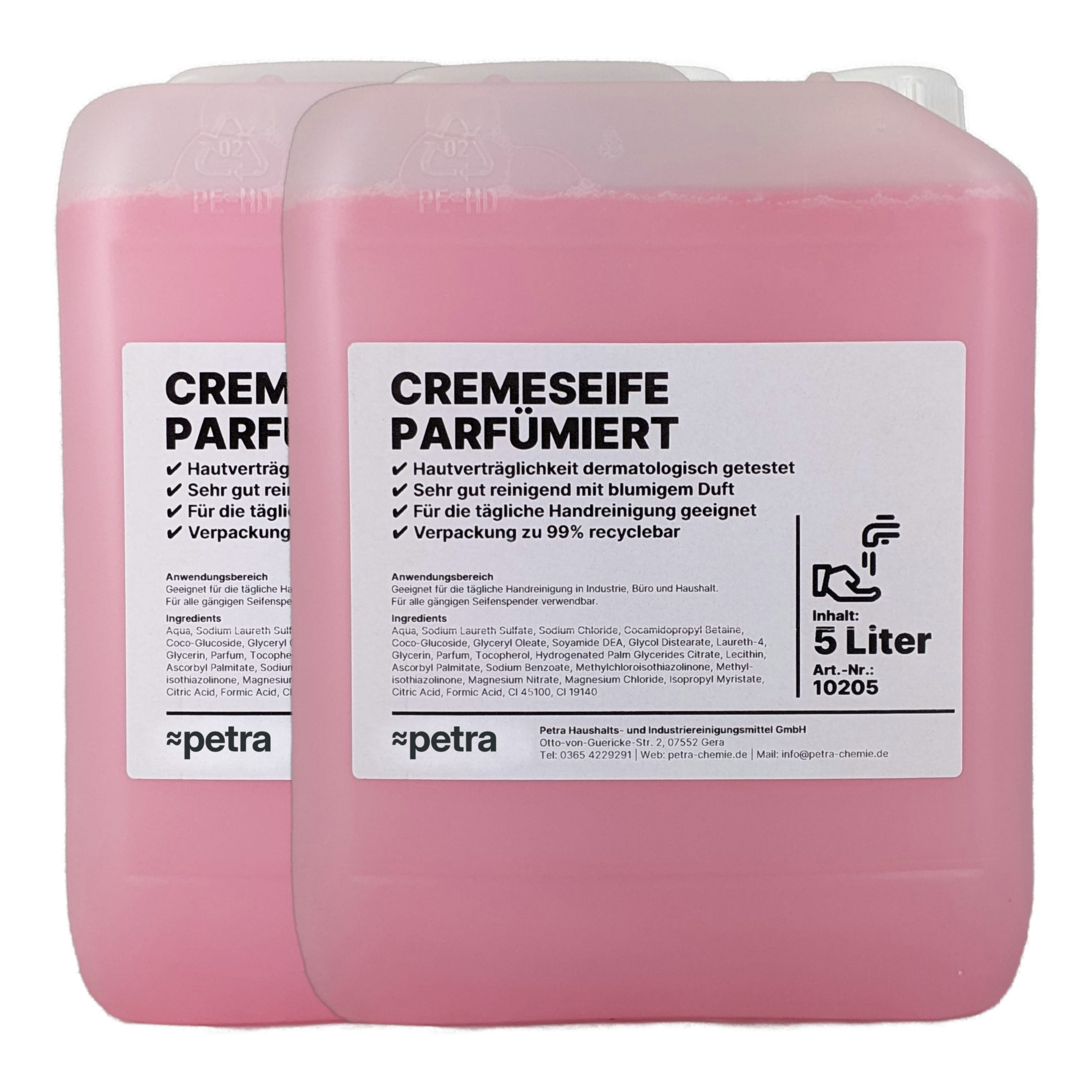 Flüssigseife Cremeseife Parfümiert [2 × 5 Liter Kanister]