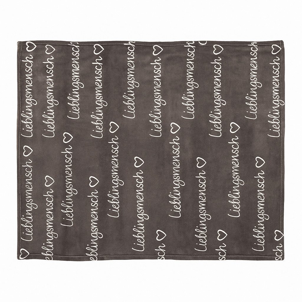 what the shop Tagesdecke Kuscheldecke Lieblingsmensch 130x160 cm grau 100% günstig online kaufen