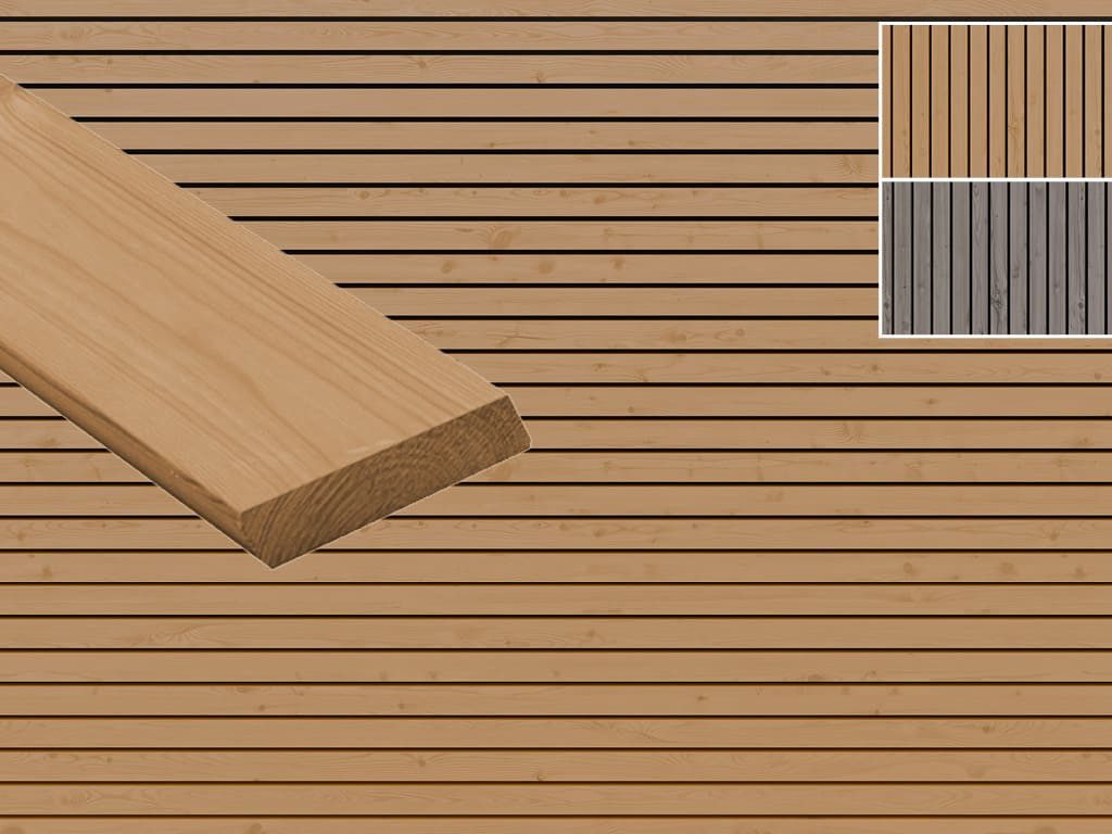 Woodtex Wandpaneel Fassadenverkleidung Thermokiefer hellbraun Rombas Rhombusprofil, BxL: 6.8x420 cm, (1-tlg)