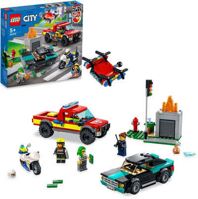 LEGO® Konstruktionsspielsteine »Löscheinsatz und Verfolgungsjagd (60319), LEGO® City«, (295 St)