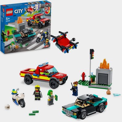 Konstruktionsspielsteine »Löscheinsatz und Verfolgungsjagd (60319), LEGO® City«, (295 St)