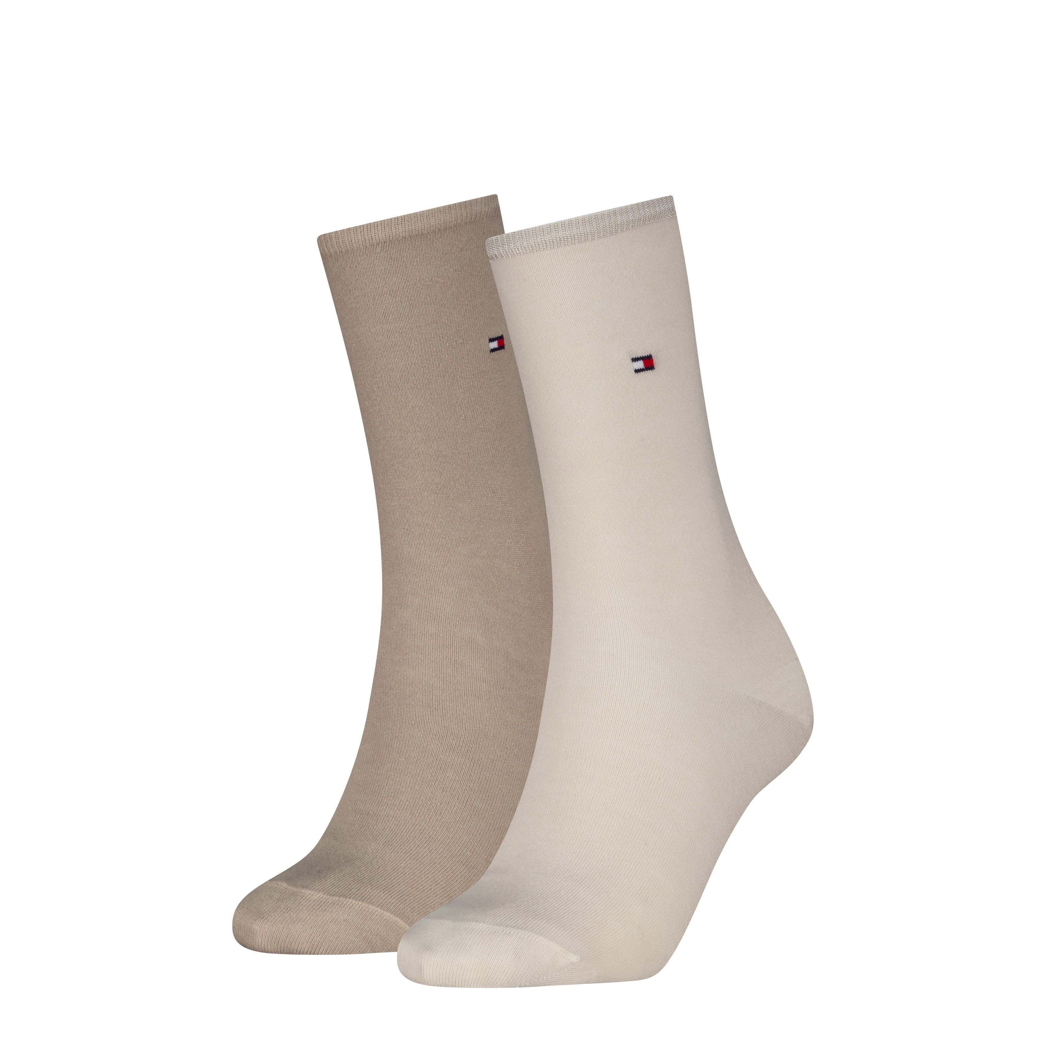Tommy Hilfiger Socken TH WOMEN SOCK CASUAL 2P (2-Paar, 2 Paar) mit flacher Zehennaht