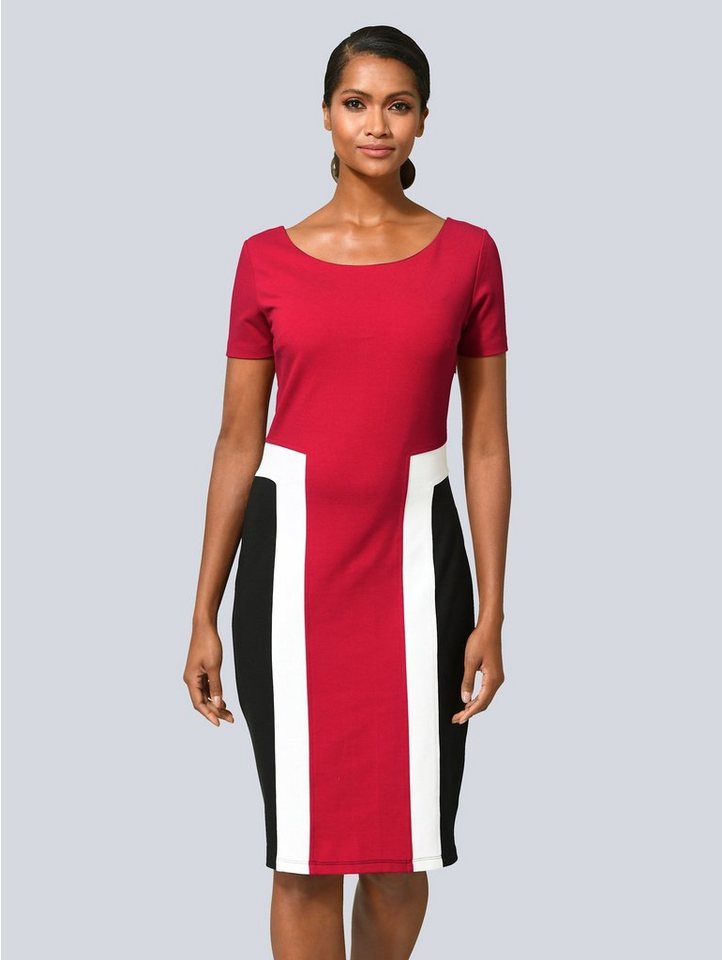 Alba Moda Kleid in Colour-Blocking in rot