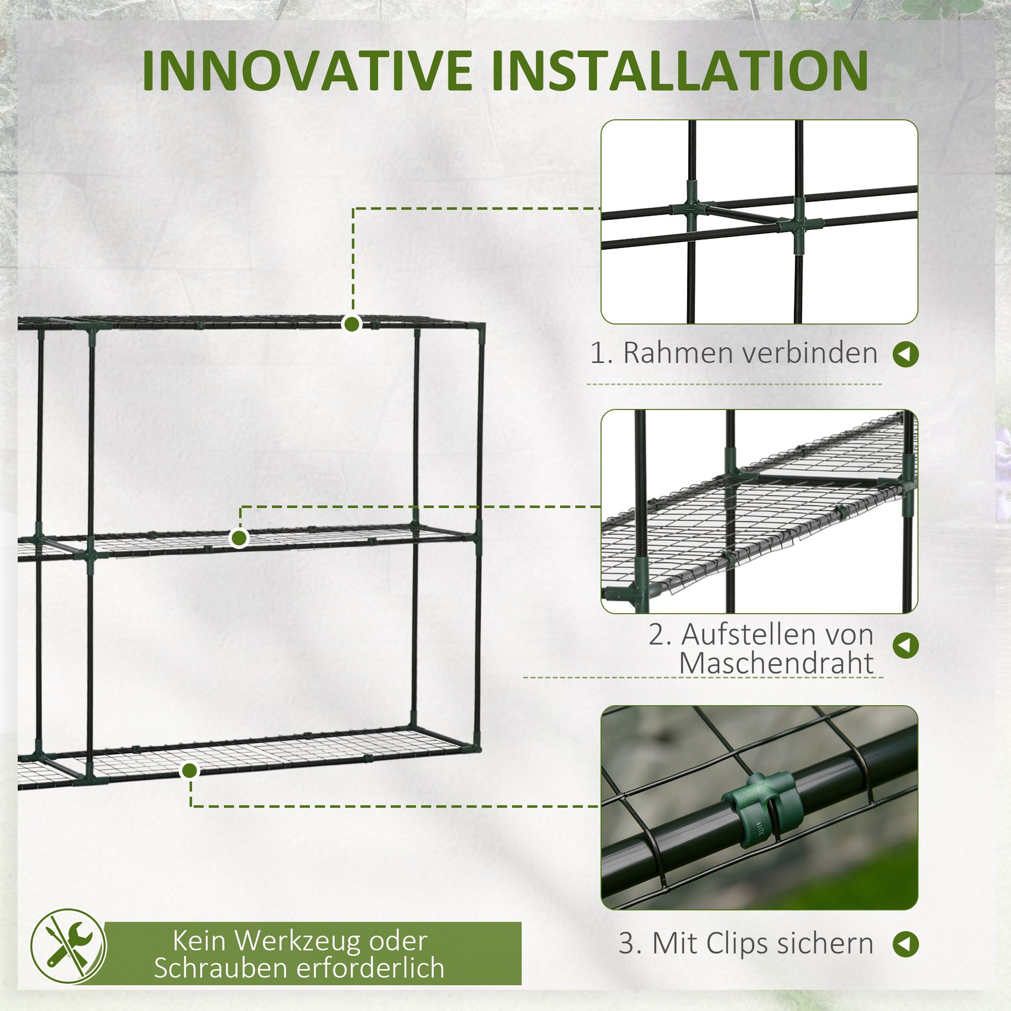 St., (Blumentreppe, Pflanzentreppe BxLxH: x 114 1 Outsunny x 30 Pflanzenständer 222 Blumenregal), cm