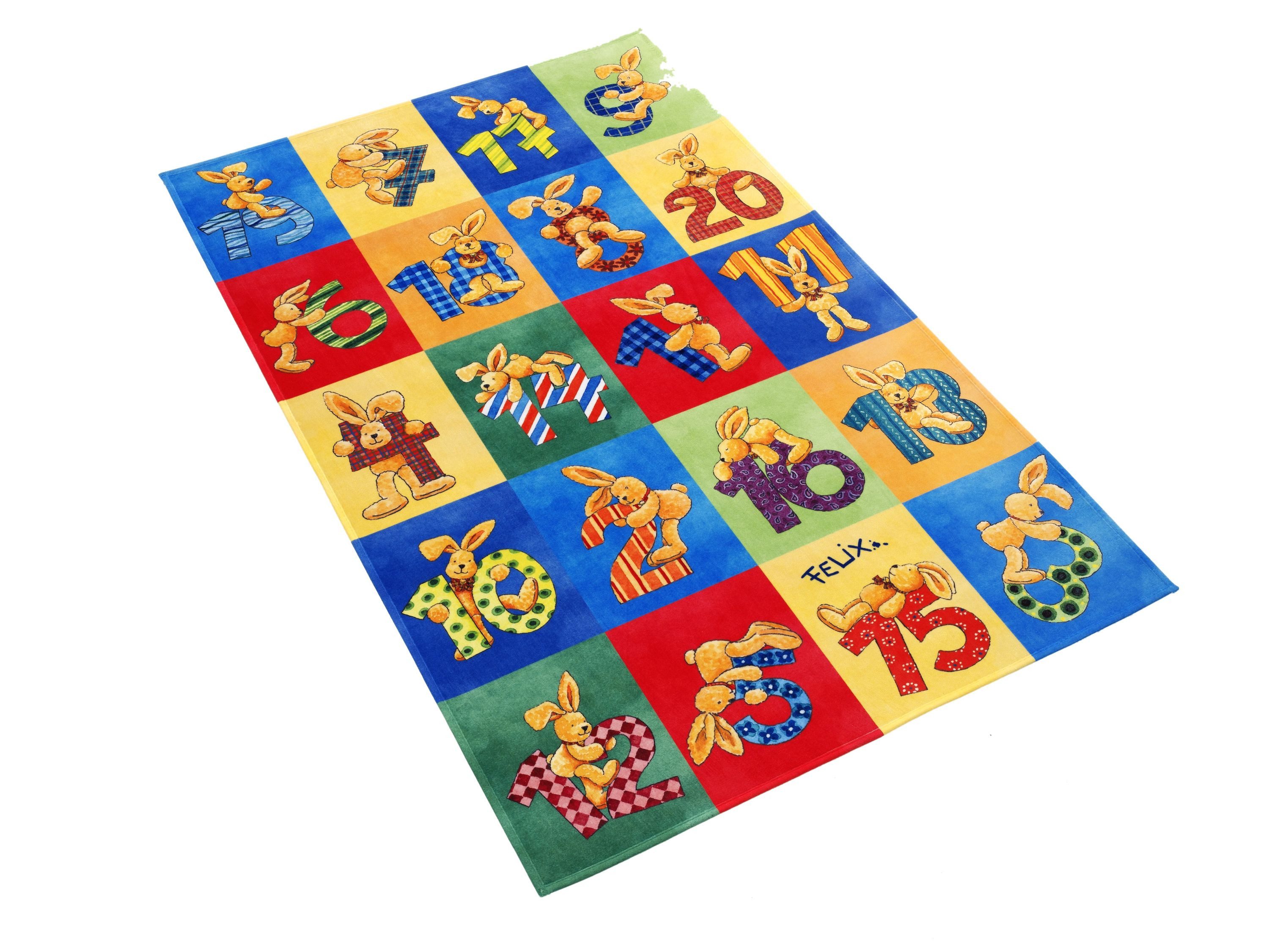 Felix Kinderteppich Felix der Hase Zahlen, rechteckig