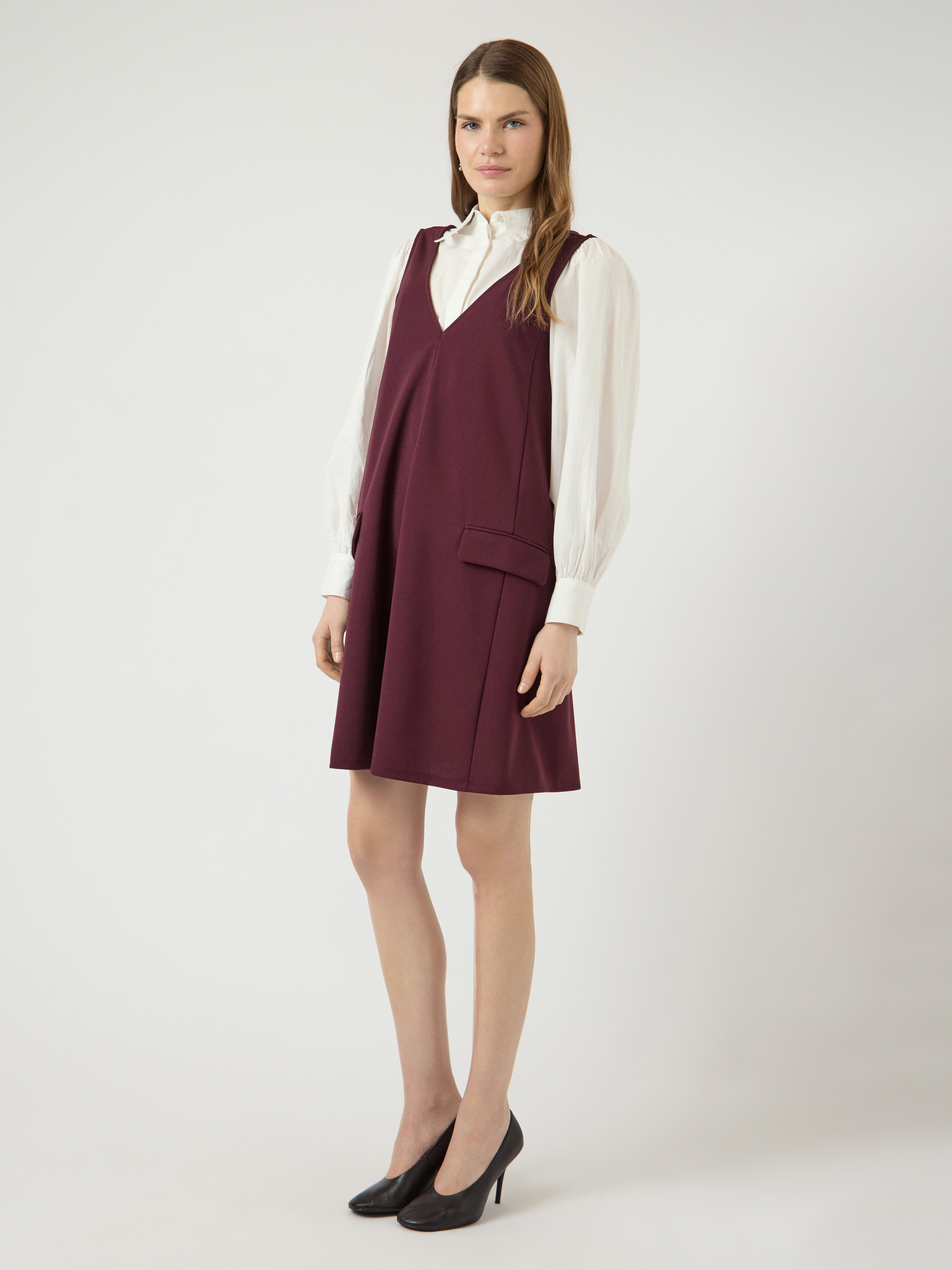 Y.A.S Minikleid YASMALEA SL WIDE DRESS S. NOOS Kunstfaser mit Stretch, loose fit