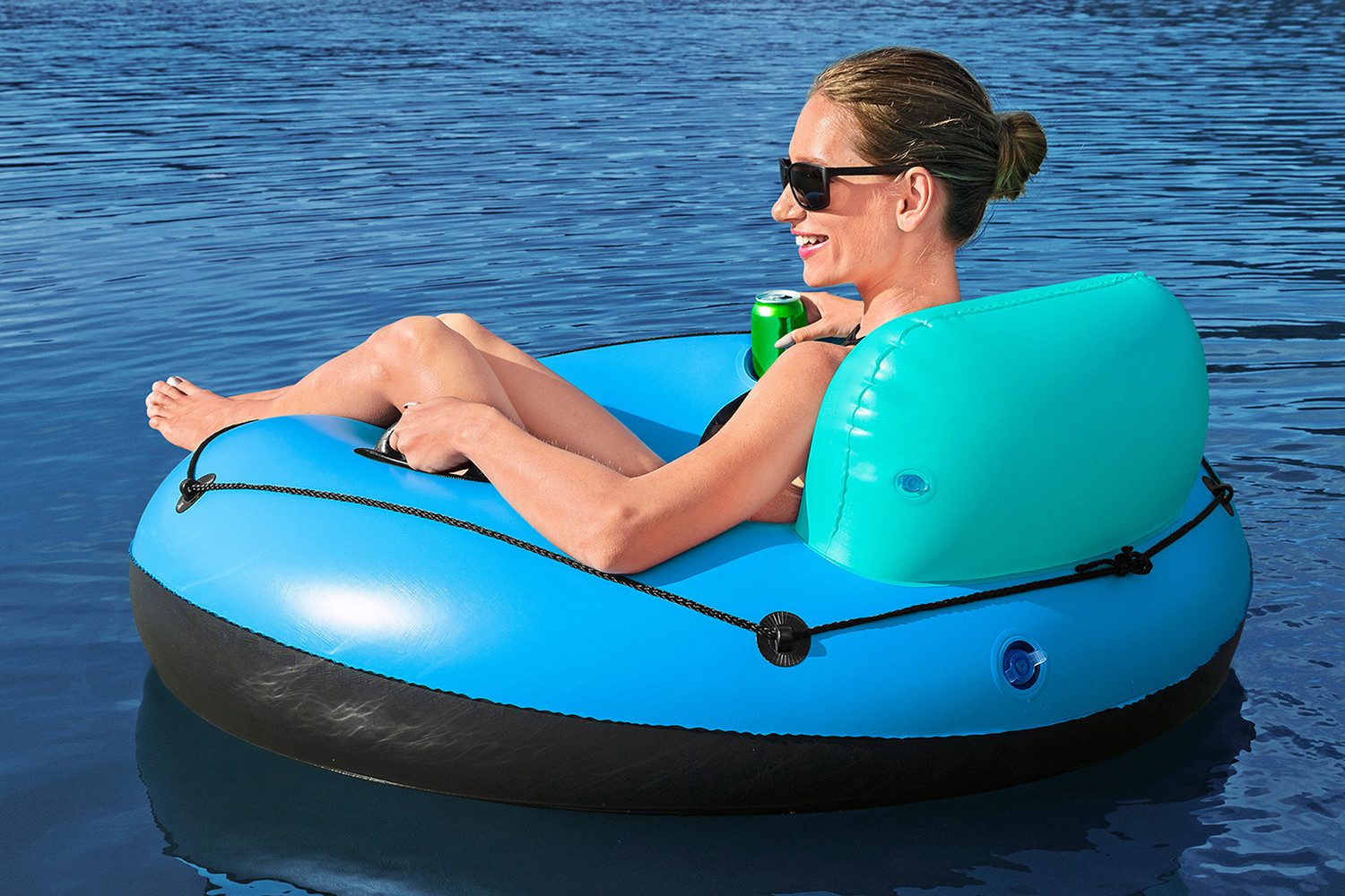 Bestway Schwimmring Hydro Force White Cap Rider (Packung, 1-tlg., Ø 106 x 45 cm), Integrierte Rückenlehne