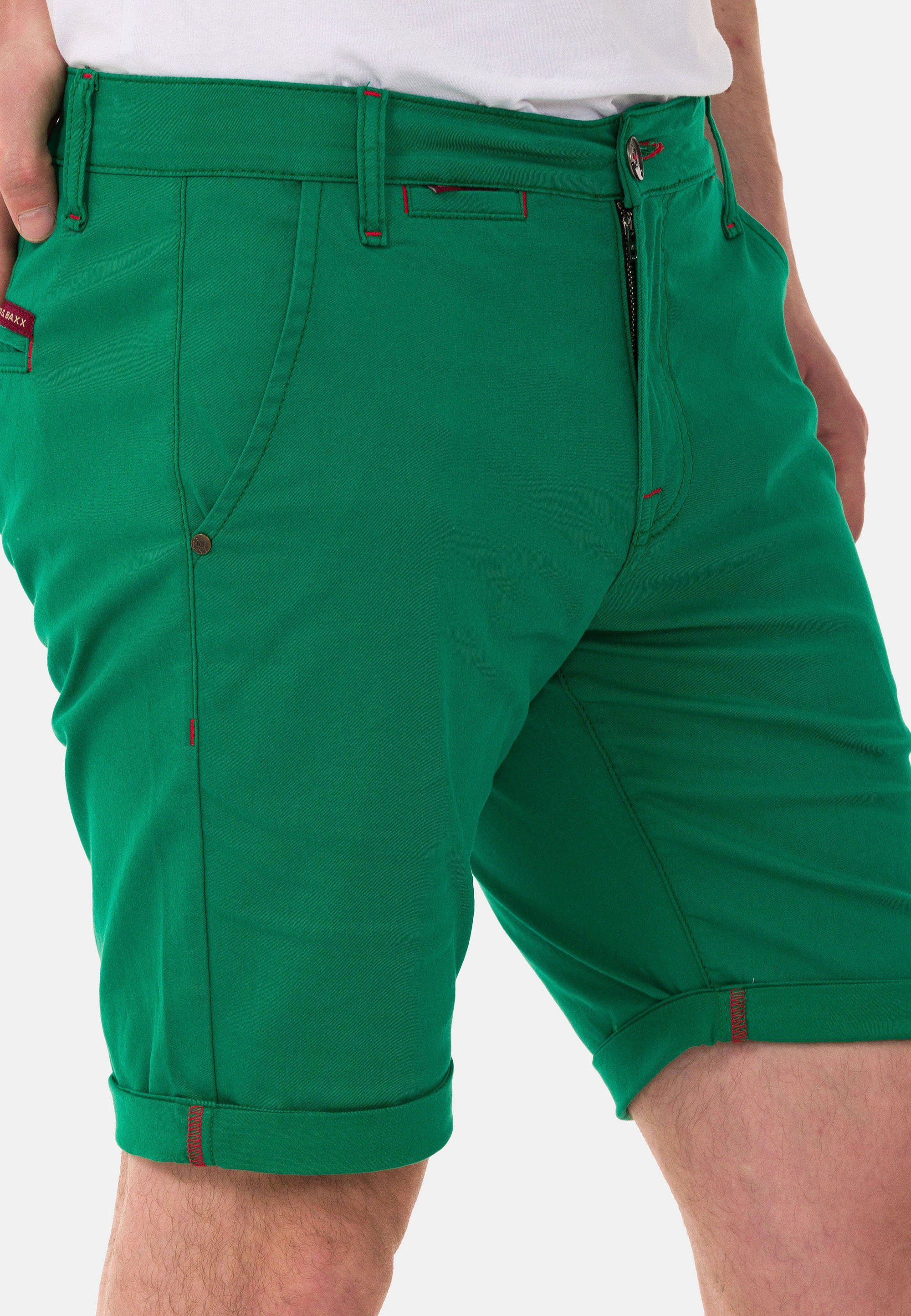 Cipo & einfarbigen Look Baxx im Shorts grün