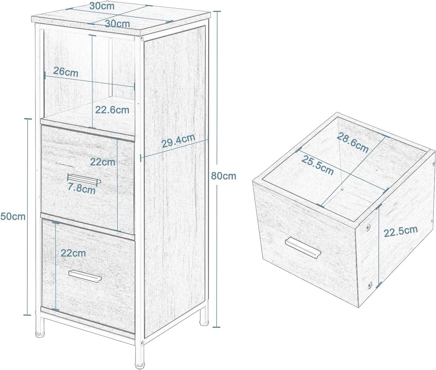 EUGAD Badkommode (1 St), Badezimmerschrank, Badschrank schmal, multifunktional