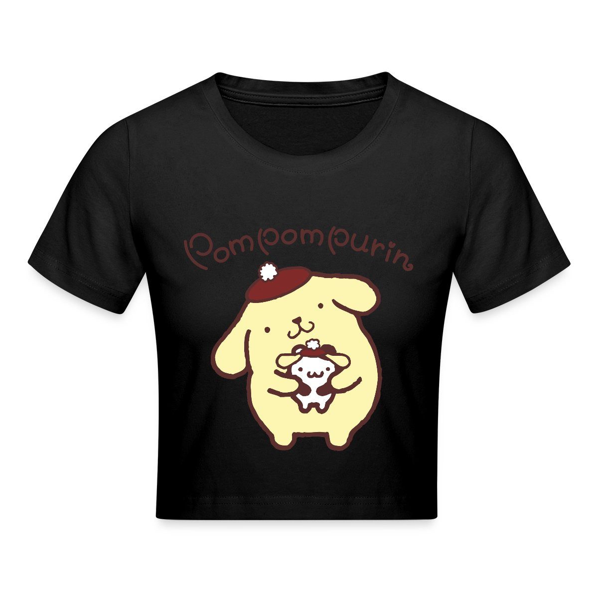 Spreadshirt T-Shirt Pompompurin & Muffin Verkleidet Crop Top (1-tlg)