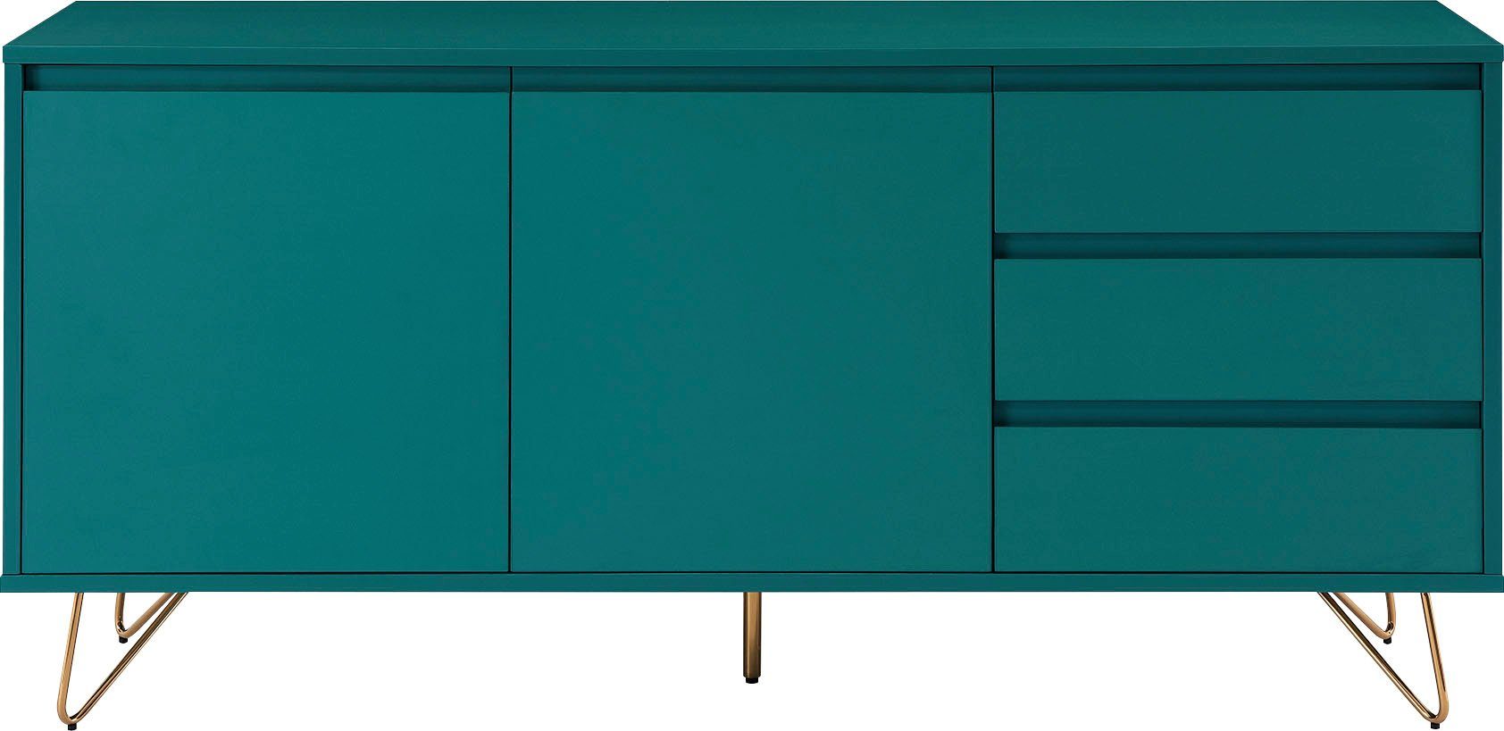 SalesFever Sideboard Bolton Zeitlose Kommode für stilvolle Ordnung, Kommode mit Hairpin Beinen, Breite 150 cm