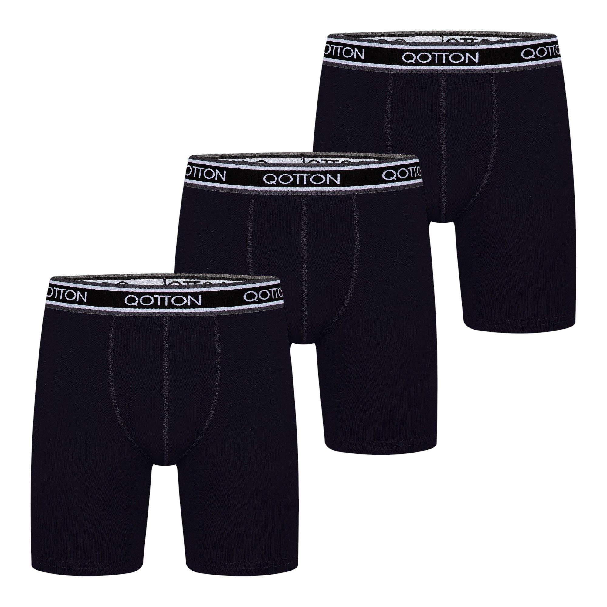 Qotton Boxershorts QOTTON Lange Boxershort für Herren 3er Pack (3-St) günstig online kaufen