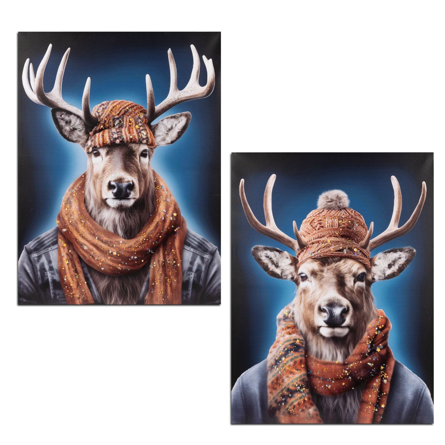 formano Wandbild Winterzeit, Hirsch, Höhe: 80cm, Farbe: Mehrfarbig, Motiv: Hirsch