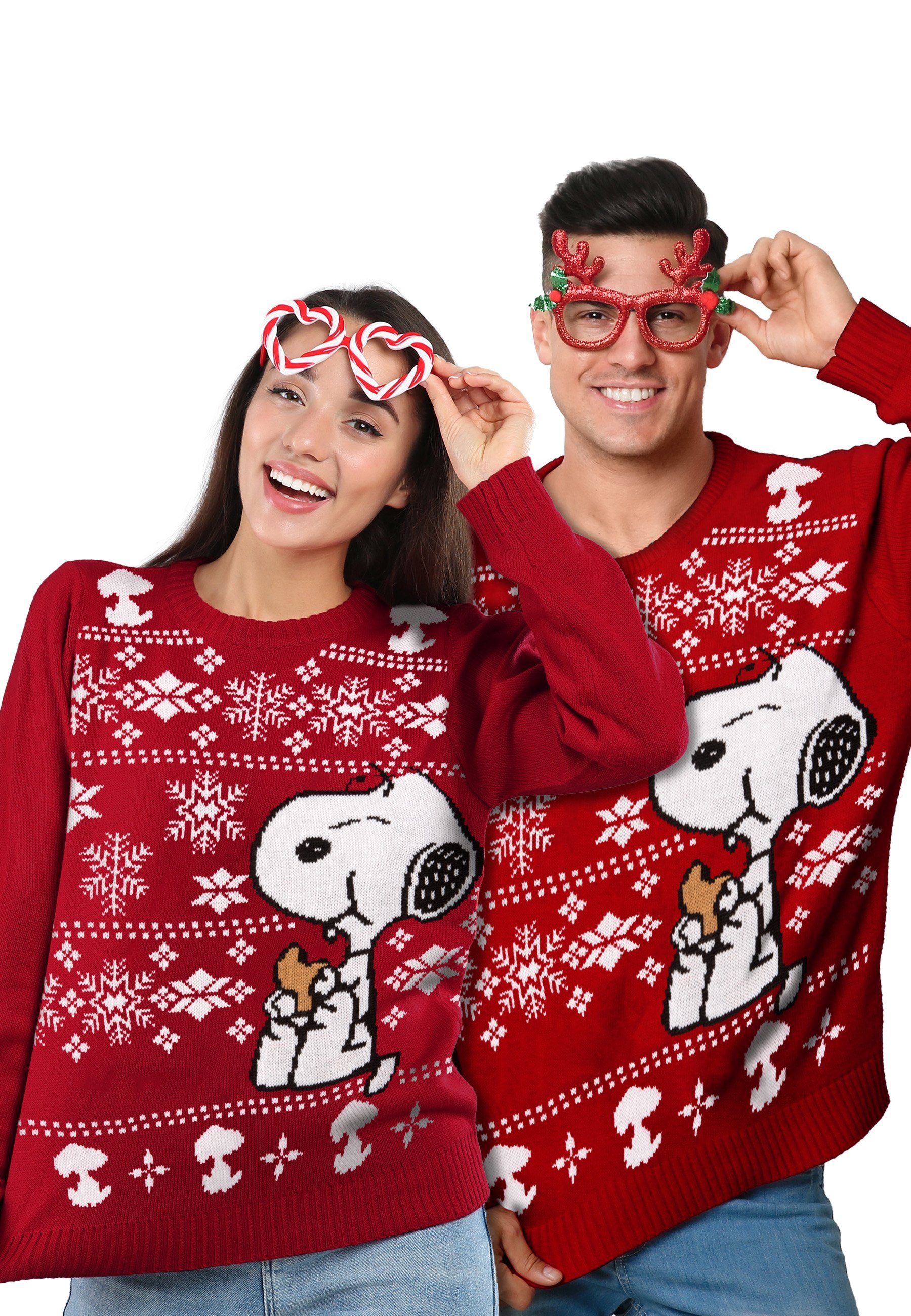 United Labels® Рождественские The Peanuts Winterpullover Unisex - Snoopy Rot