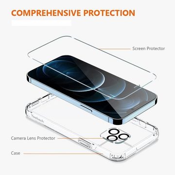 MORRENT Handyhülle Schutzhülle für Iphone 14 pro Hülle +2x Panzerglass +2 Kameraschutz