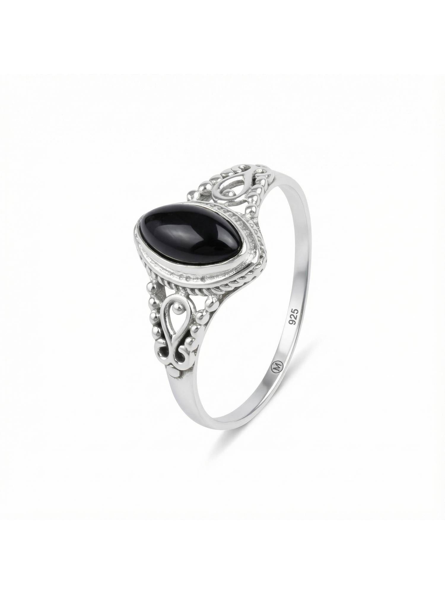 Silberring MERANDAL aus 925 Silber mit Onyx
