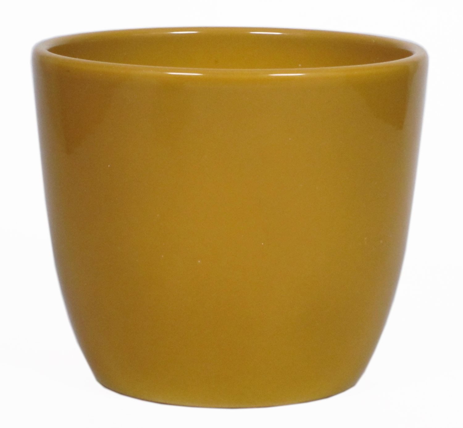 INNA-Glas Blumentopf Keramik Blumentopf, Ø12cm, 9,8cm, ockergelb