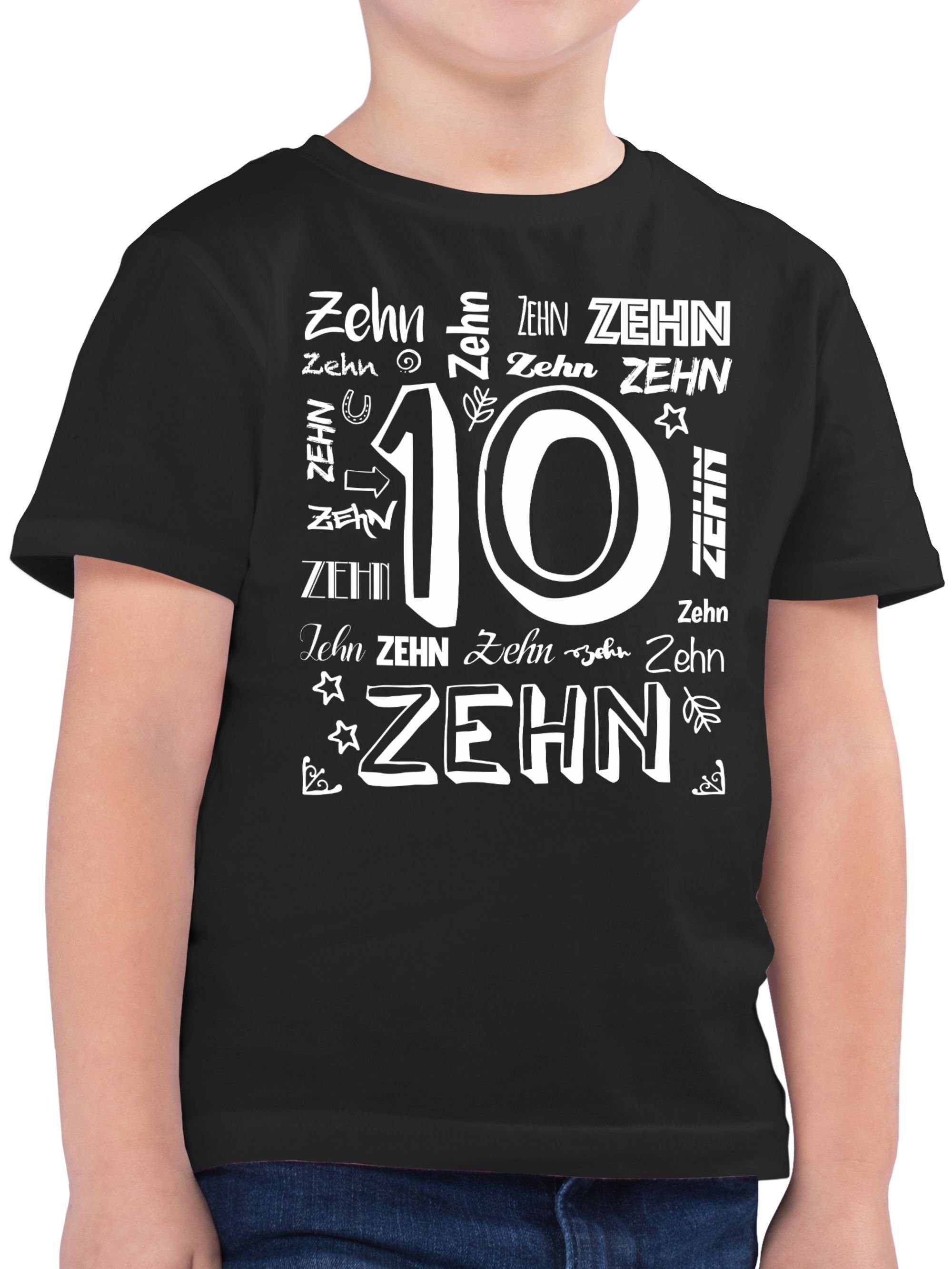 2 10. Zahlen Zehnter T-Shirt Shirtracer Schwarz Geburtstag