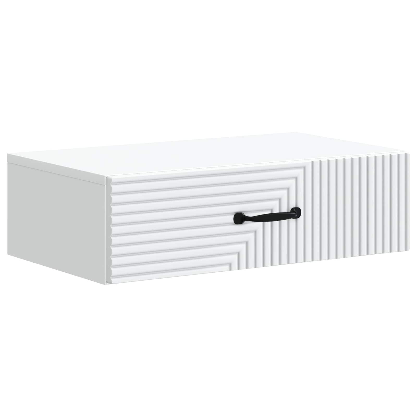 vidaXL Schranksystem Wandmontierter Beistelltisch Weiß 59 x 34,5 x 17 cm (1-St)